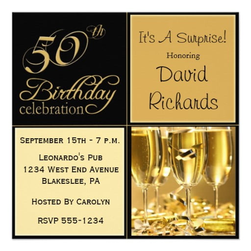 rich 50th birthday party invitation templates