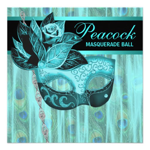 luxurious glamour masquerade birthday party invitations