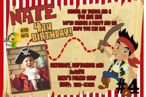 jake and the neverland pirates birthday invitations photos