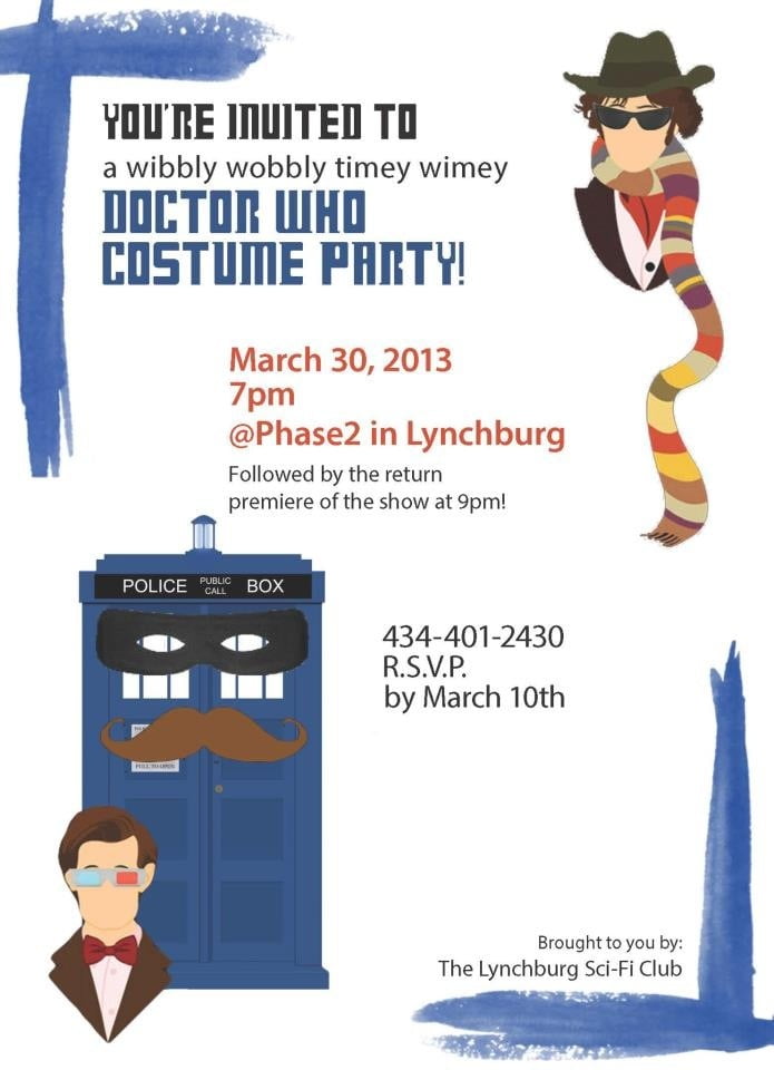 cartoon doctor who birthday party invitations