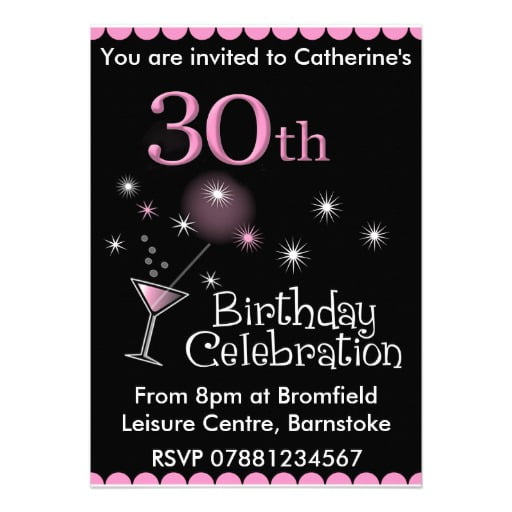 cocktails free 30th birthday invitations templates