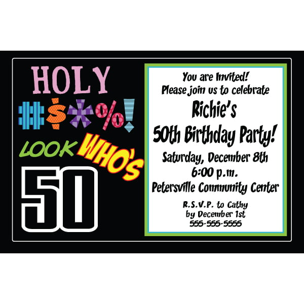 funny free 50th birthday party invitations templates