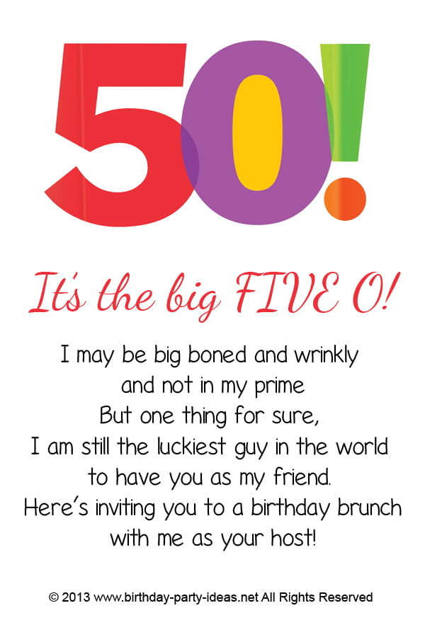 plain 50th birthday party invitations ideas