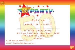 colorful 50th birthday invitations wording ideas