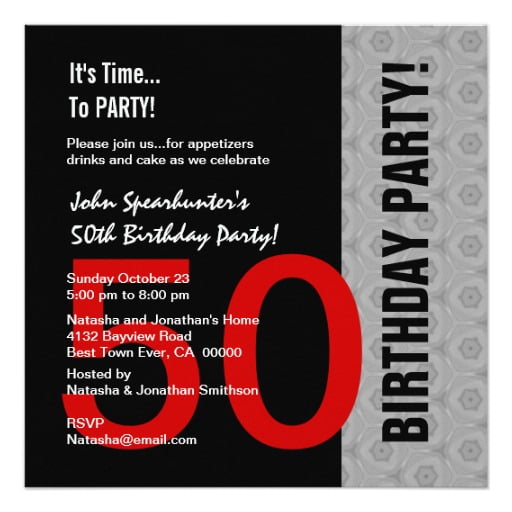 plain funny 50th birthday invitations wording ideas