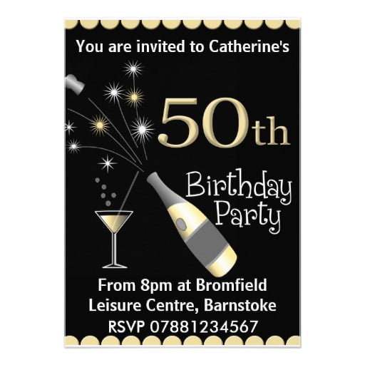 cocktails invitations for 50th birthday party