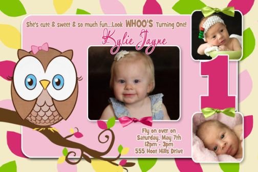 pictures owl invitations for first birthday