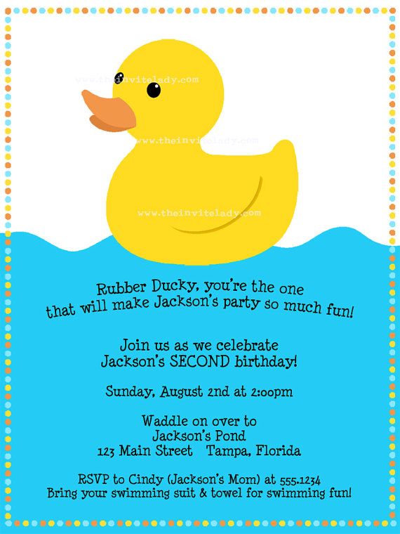 cute rubber ducky 1st birthday invitations