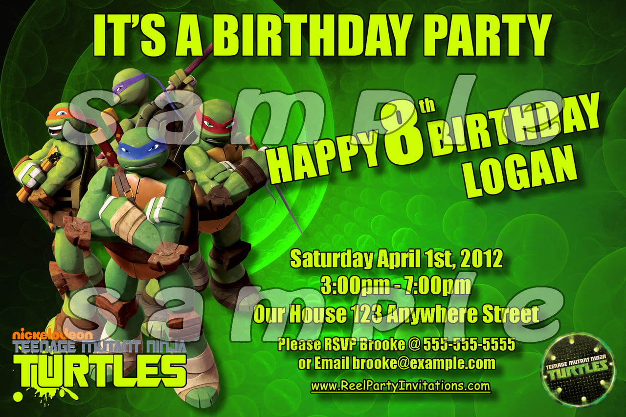 cute teenage mutant ninja turtles birthday invitations free