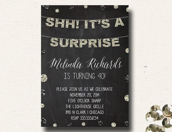 black surprise 50th birthday invitations wording
