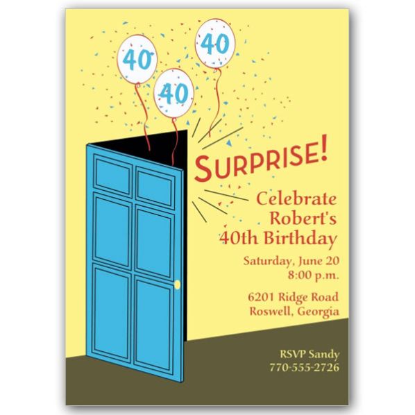door wording for surprise birthday invitations