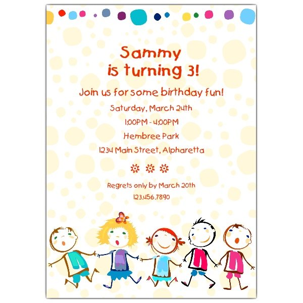 bonding free printable kids birthday party invitations
