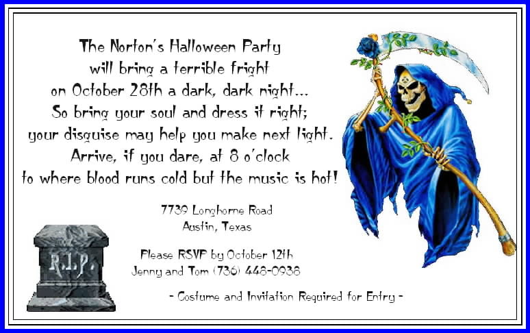 halloween unique birthday invitations for adult