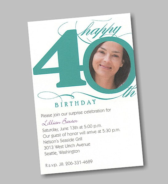 photos 40th birthday party invitations wording