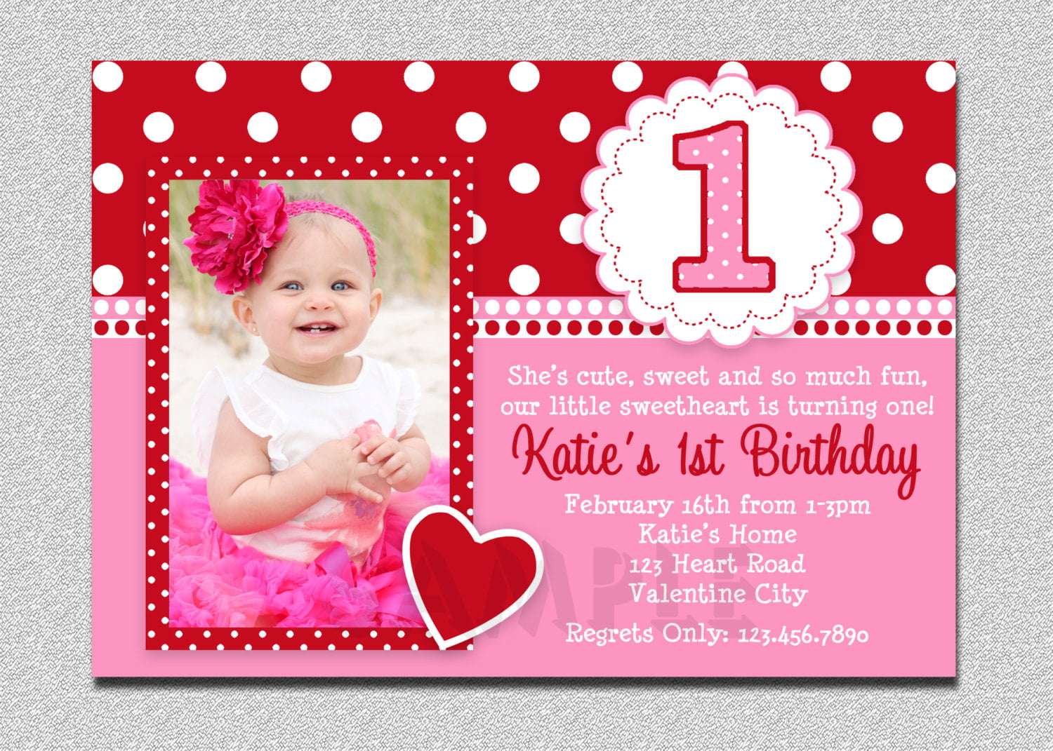 pink free printable 1st birthday party invitations