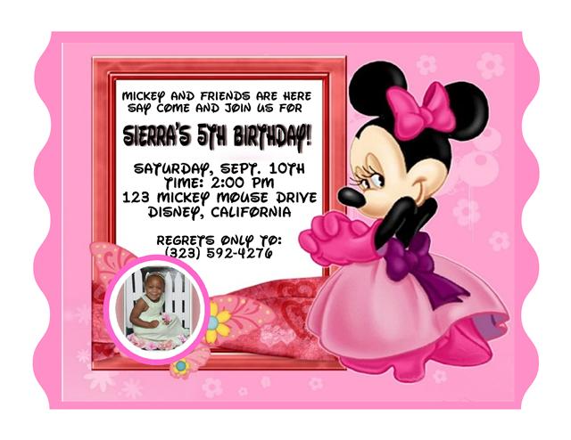 pink free printable minnie mouse birthday party invitations