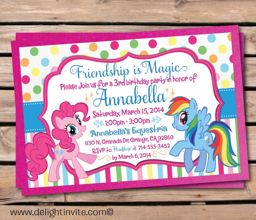 magical free printable my little pony birthday invitations