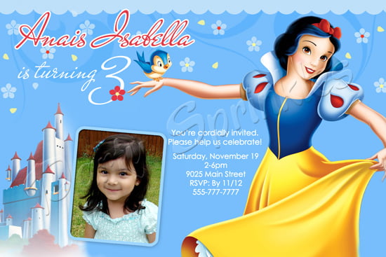 show original title Details about   5 or 12 birthday invitation cards snow white and the 7 dwarfs ref 28 