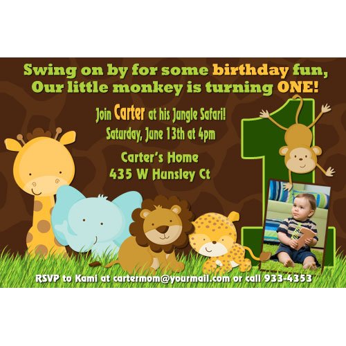 animal invitations for 1st birthday party