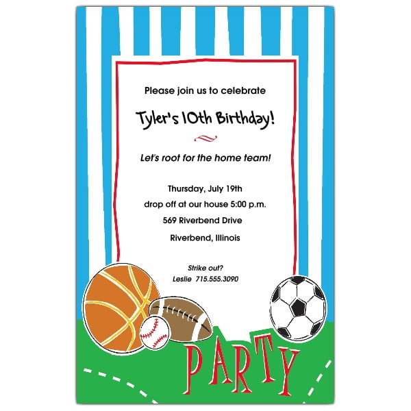 blue strips free printable sport birthday invitations