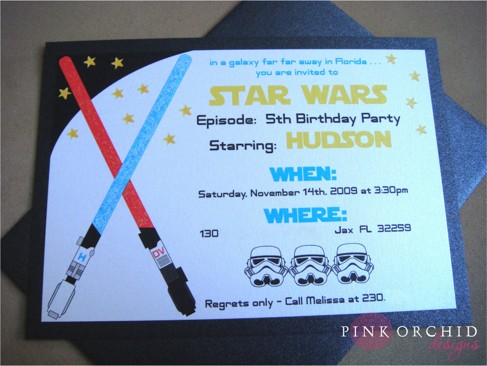 lightsaber star wars birthday party invitations templates