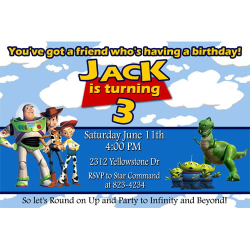 toy story free printable kids birthday party invitations