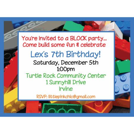 games lego themed birthday party invitations