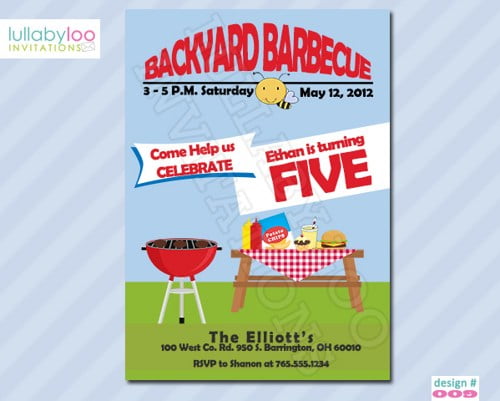 barbeque free birthday invitations for kids