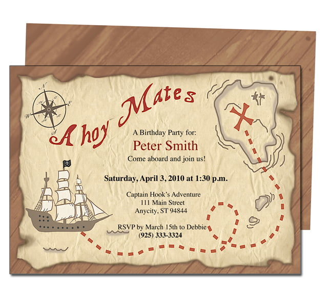map free printable pirates birthday party invitations