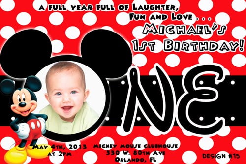 red mickey mouse invitations 1st birthday