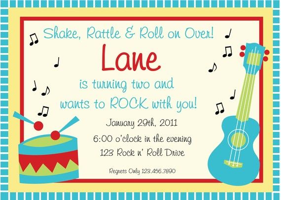 guitar invitations to a birthday party