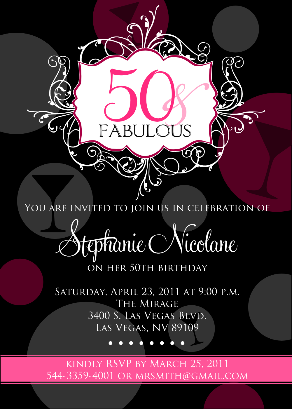 fabulous 50th birthday invitations for women