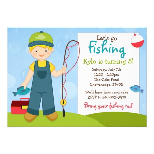 fishing free printable kids birthday party invitations