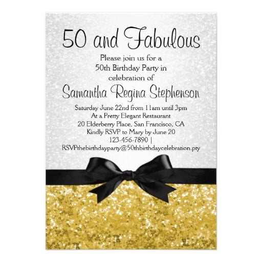 bow tie free 50th birthday party invitations templates