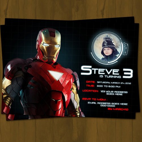 iron man pictures birthday party invitations