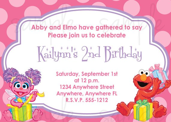pink elmo and abby birthday invitations