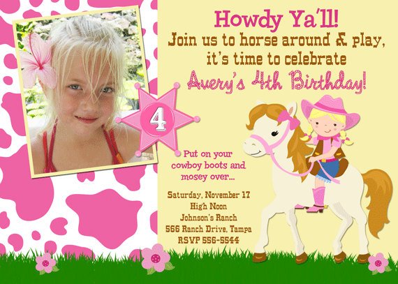 howdy free printable horse birthday party invitations