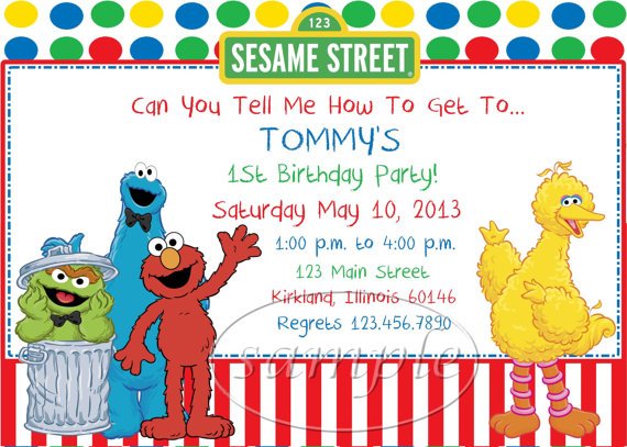 oscar free printable sesame street birthday invitations