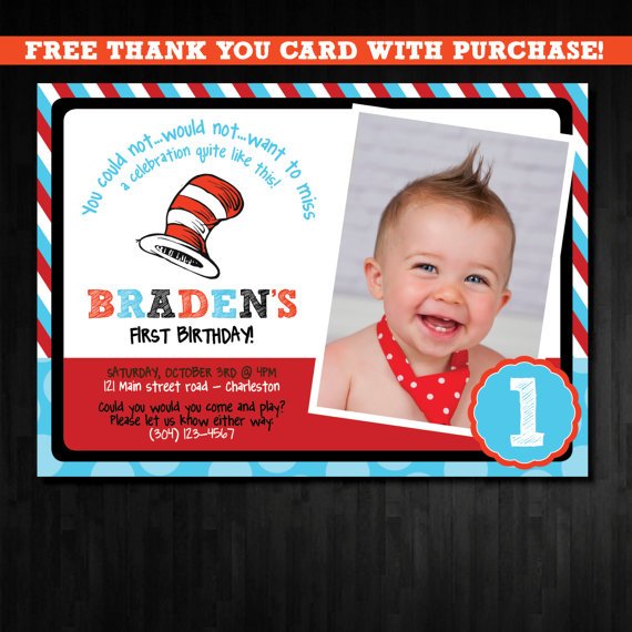 baby dr seuss invitations for 1st birthday