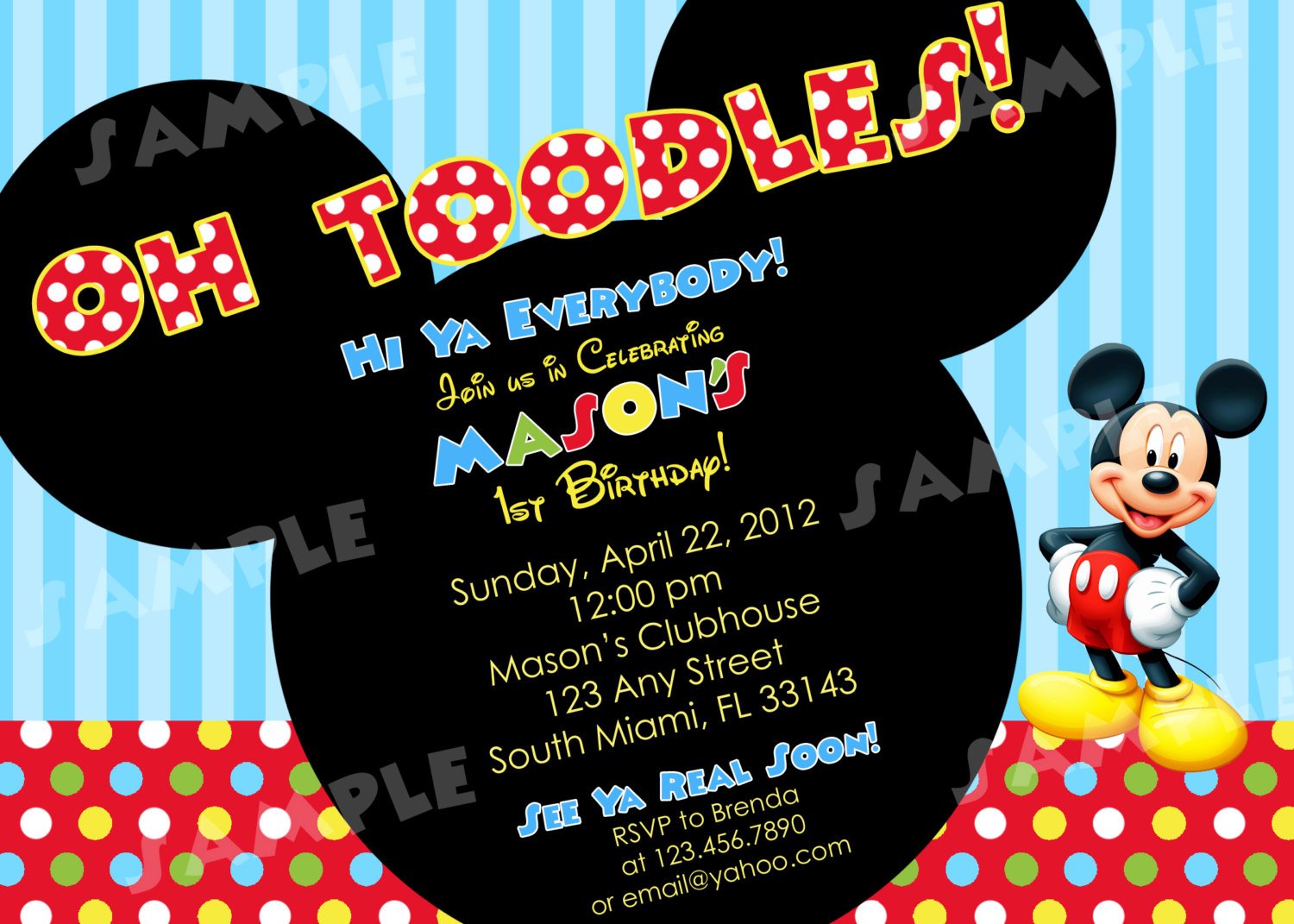 toddlers mickey mouse clubhouse photo birthday invitations
