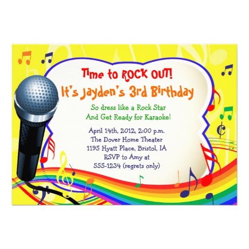 karaoke invitations to a birthday party