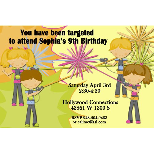 kids laser tag birthday invitations free