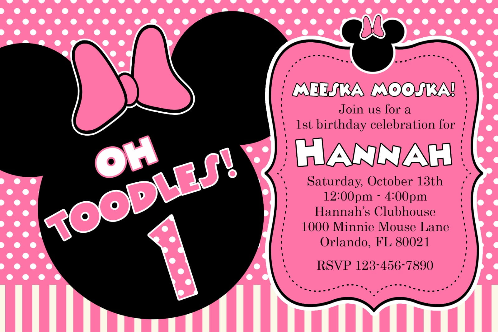 toddler free printable minnie mouse birthday party invitations