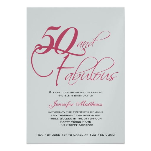 plain wording for 50th birthday invitations