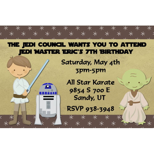 yoda star wars birthday invitations wording