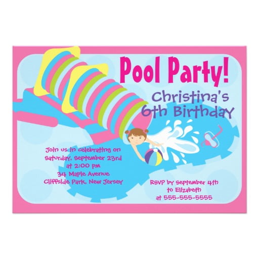 waterpark free printable birthday party invitations templates