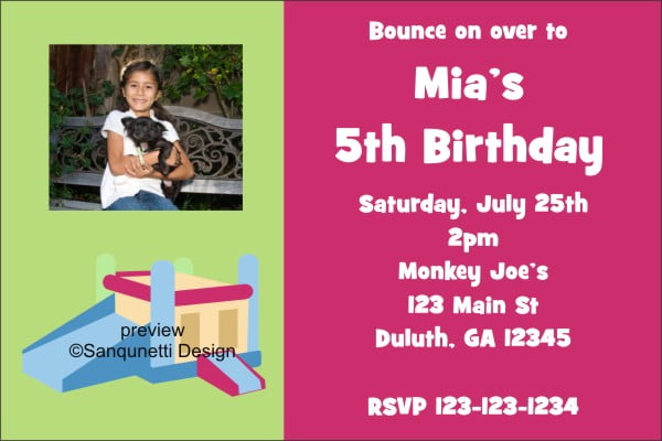 girls pump it up birthday invitations