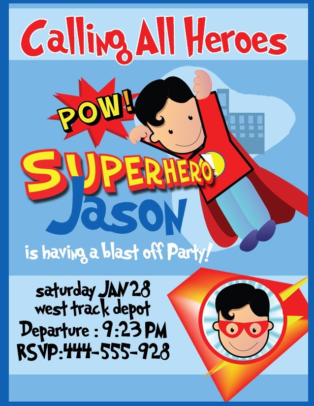 superman boy free evite birthday party invitations