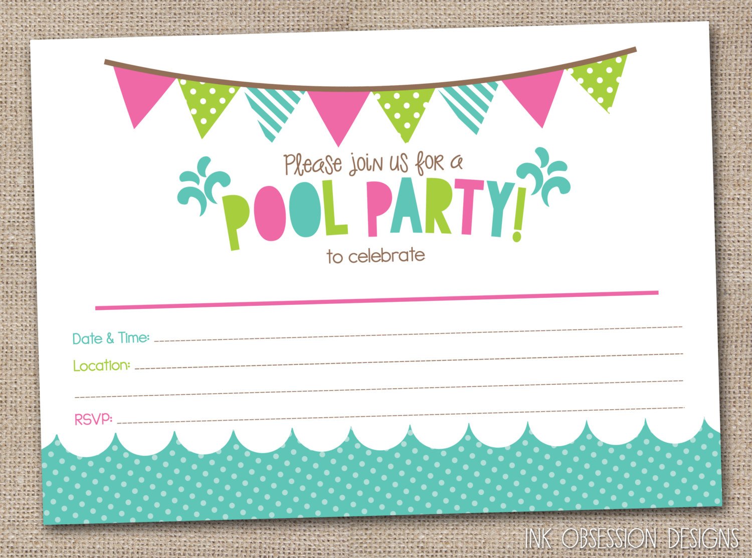 splash free printable birthday party invitations templates