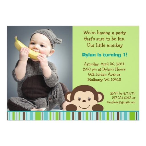 banana free printable monkey birthday invitations